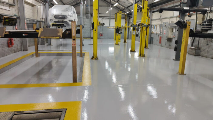 epoxy flooring specialist - automotive shop flooring